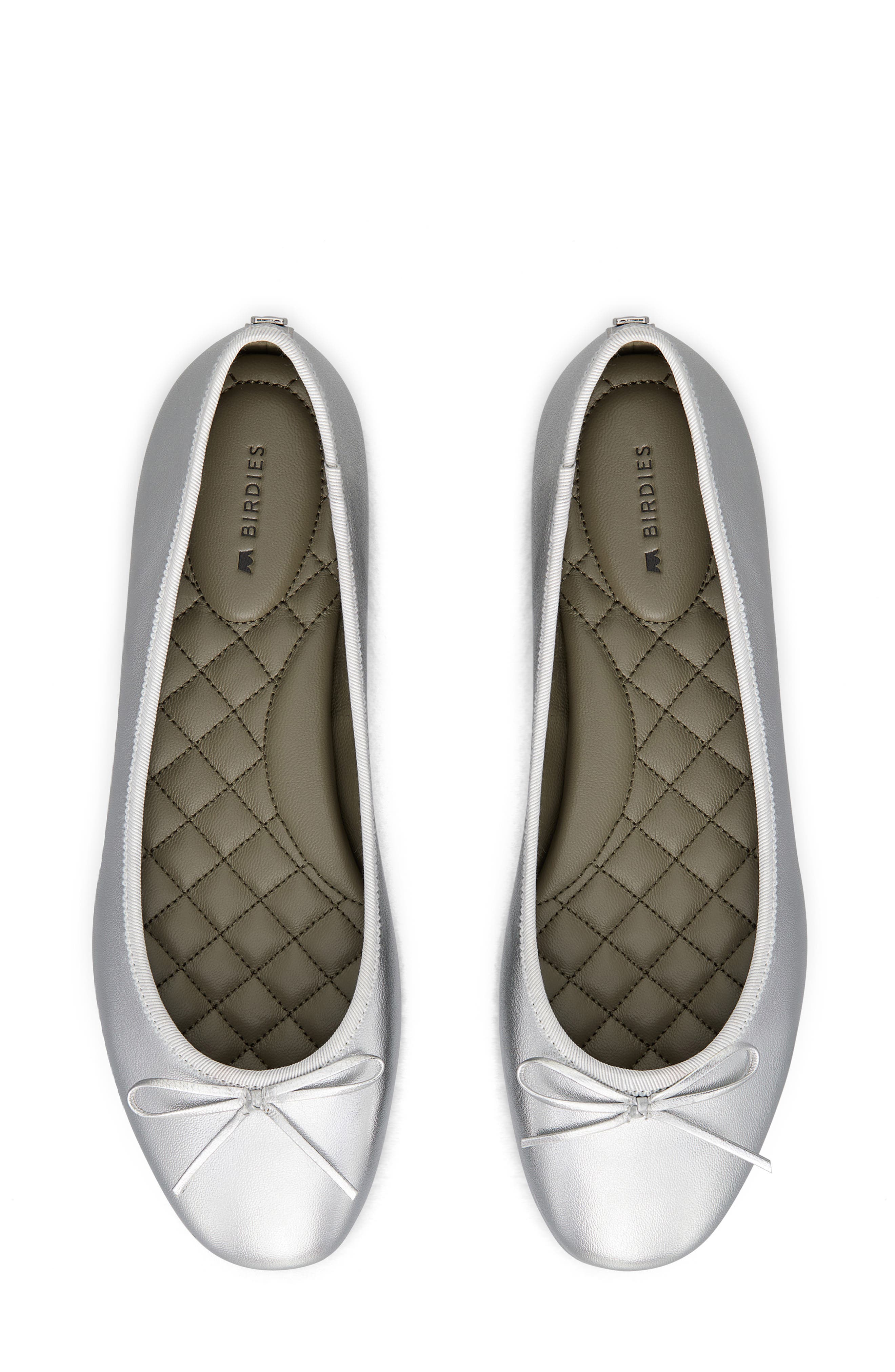 Hummingbird Ballet Flat, Alternate, color, SILVER LEATHER