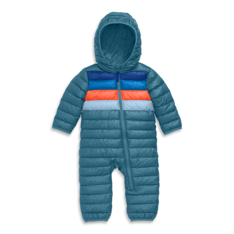 Baby Lightweight Puffer Suit In Rainbow Stripe