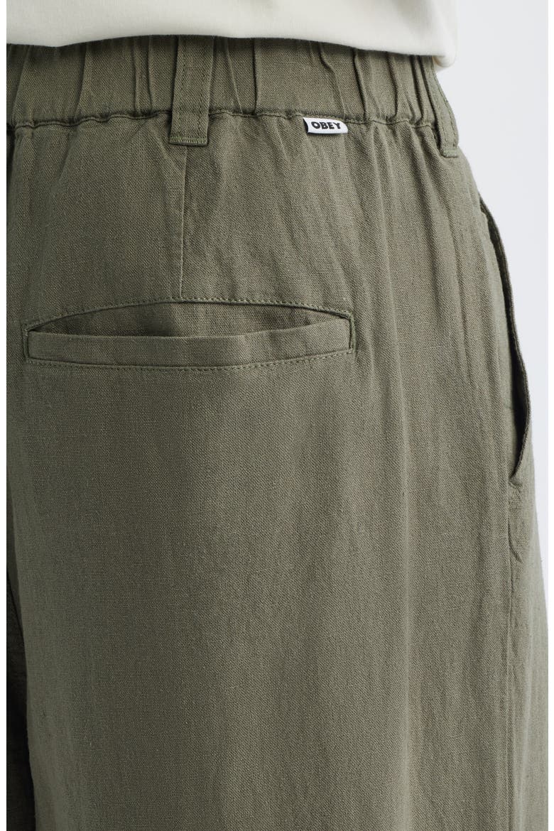 Foster Pleated Linen Blend Pants, Alternate, color, SMOKEY OLIVE