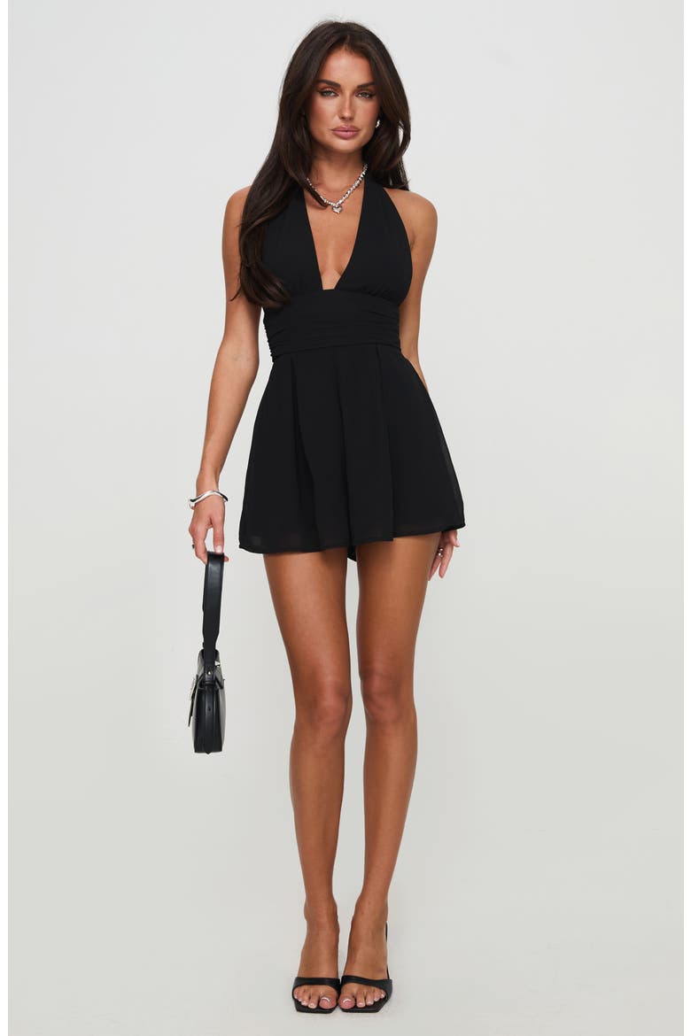 Got Me Started Halter Romper, Alternate, color, BLACK