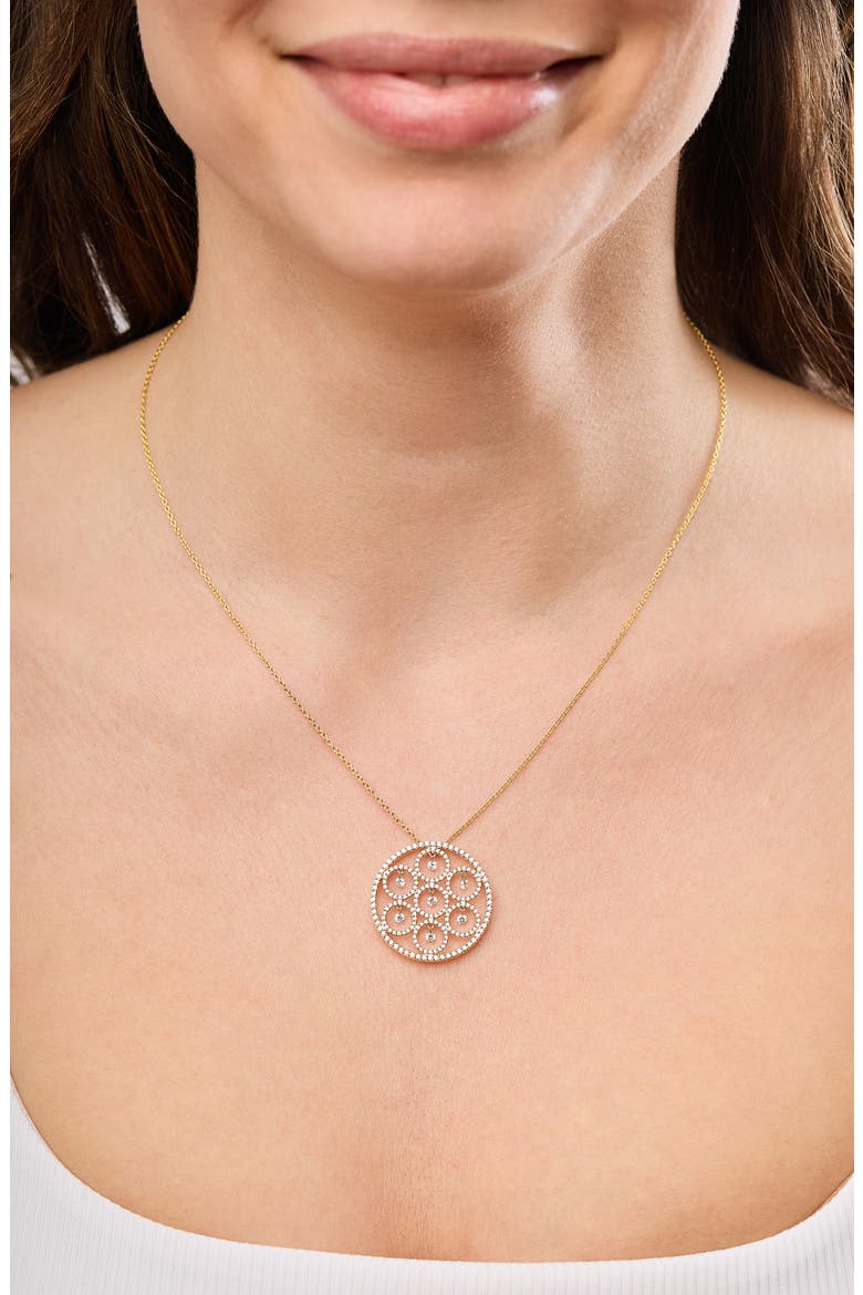 18K Gold Liora Natural Dancing Diamond Medallion Pendant Necklace, Alternate, color, 18K YELLOW GOLD