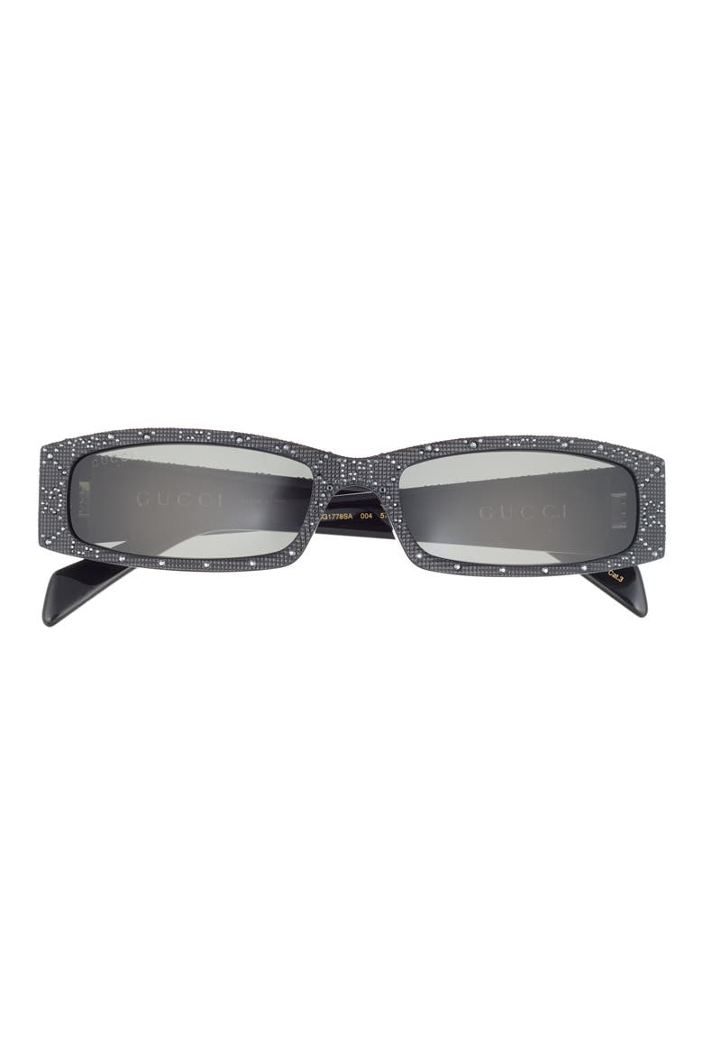 57mm Rectangular Sunglasses, Main, color, BLACK BLACK GREY