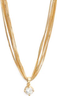 Nordstrom Solitaire Cubic Zirconia Pendant Necklace