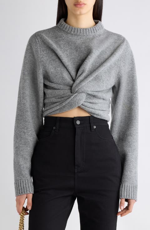 Twist Front Wool Sweater
