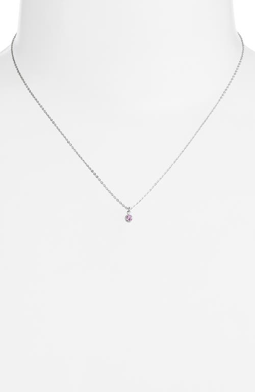 Set & Stones Birthstone Charm Pendant Necklace In Silver/february
