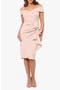 Ruffle Off the Shoulder Scuba Crepe Cocktail Dress