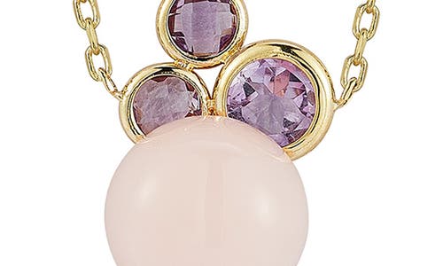 Ember Fine Jewelry Rose Quartz & Amethyst Pendant Necklace In Multi