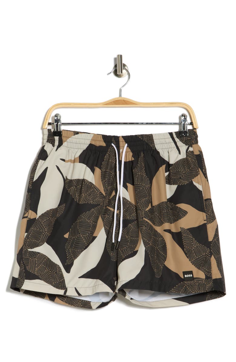 BOSS Piranha Swim Trunks, Alternate, color, Light Beige