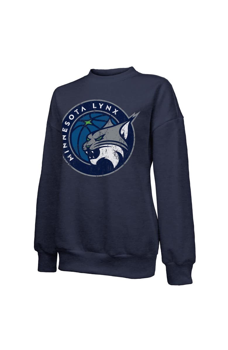 Majestic Threads Women's Majestic Threads Navy Minnesota Lynx Primary Logo Drop Shoulder Tri-Blend Pullover Sweatshirt, Alternate, color, Navy