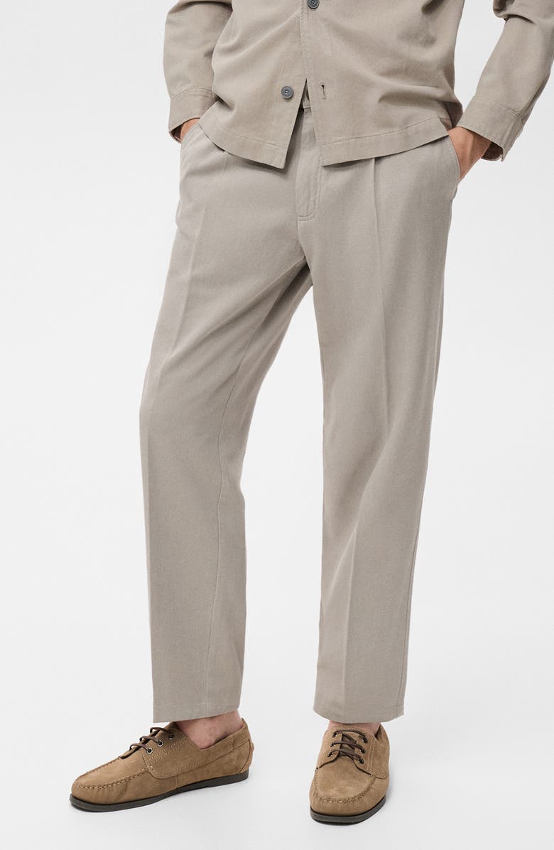 MANGO Cotton Blend Straight Leg Pants, Main, color, Light/ Pastel Grey