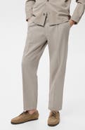 MANGO Cotton Blend Straight Leg Pants