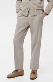 MANGO Cotton Blend Straight Leg Pants