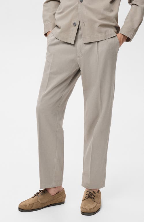 Mango Cotton Blend Straight Leg Pants In Neutral