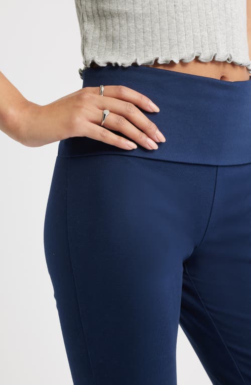 Bp. Foldover Flare Leggings In Blue