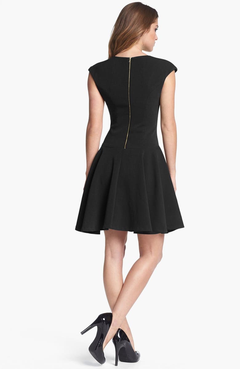 Eliza J Ponte Knit Skater Dress, Alternate, color, 