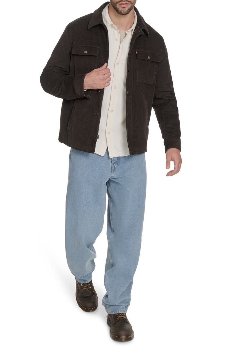 Levi's<sup>®</sup> Corduroy Insulated Zip-Up Jacket, Alternate, color, Chocolate Brown