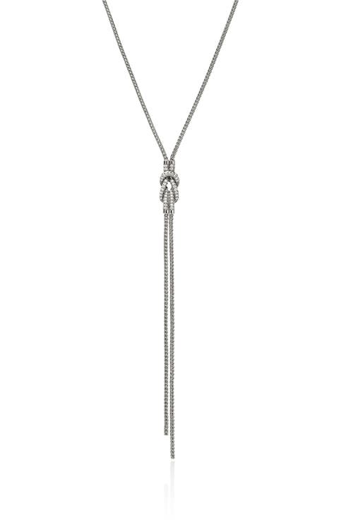 Love Knot Y-Necklace, Diamonds