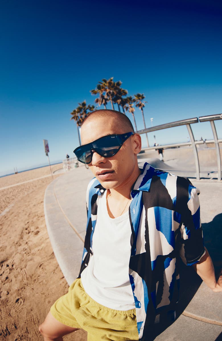 QUAY Secret Set 48mm Mirrored Shield Sunglasses, Alternate, color, 