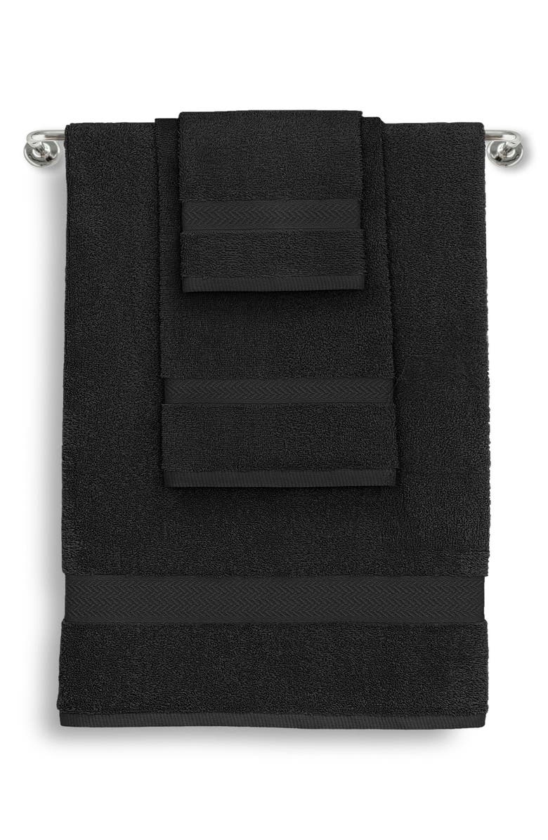 Martex Ringspun 6-Piece Towel Set, Alternate, color, Black
