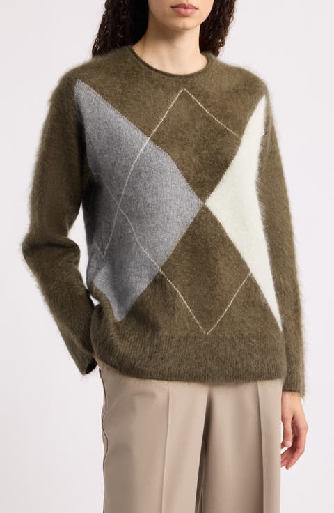 Brushed Argyle Merino Wool and Cashmere Sweater