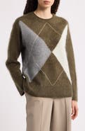 Theory Brushed Argyle Merino Wool and Cashmere Sweater