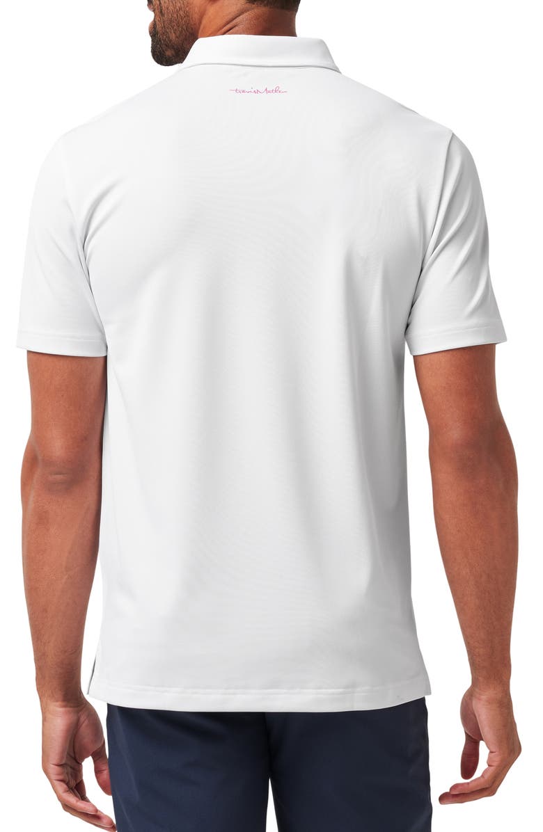 TravisMathew Good Good Flourish Chest Stripe Polo, Alternate, color, White