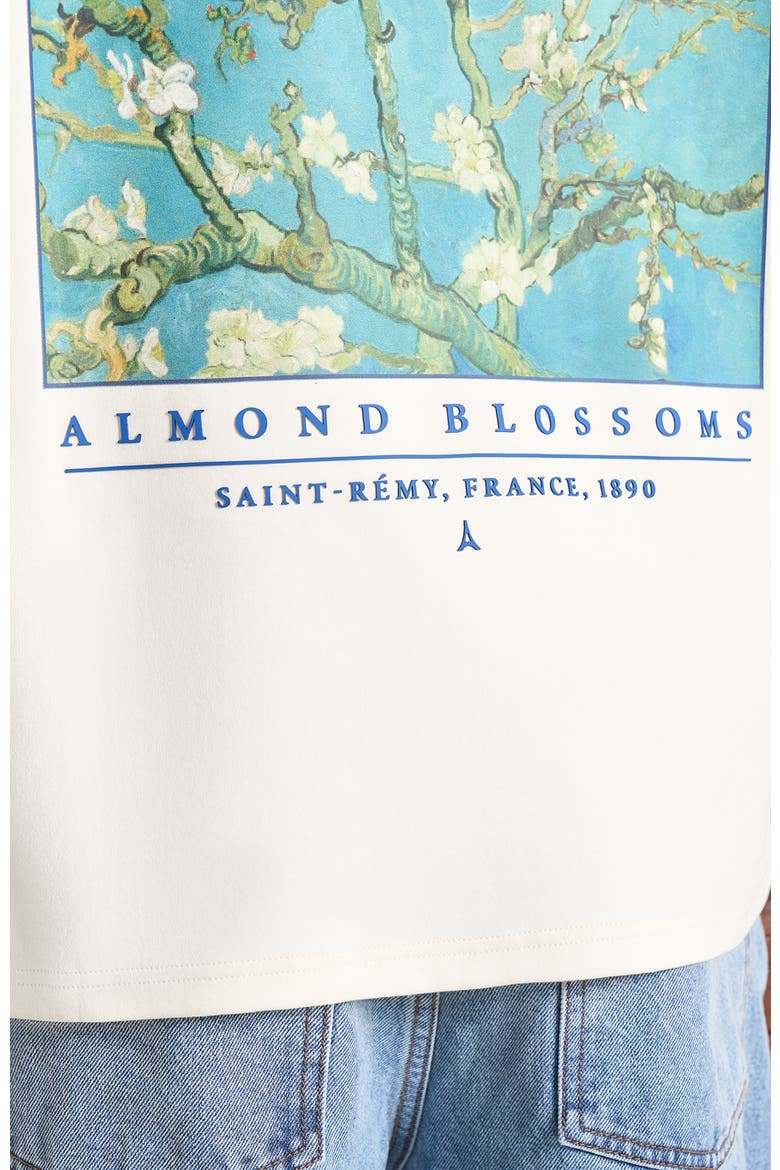 Anders Almond Blossoms Cotton T-Shirt, Alternate, color, Cream