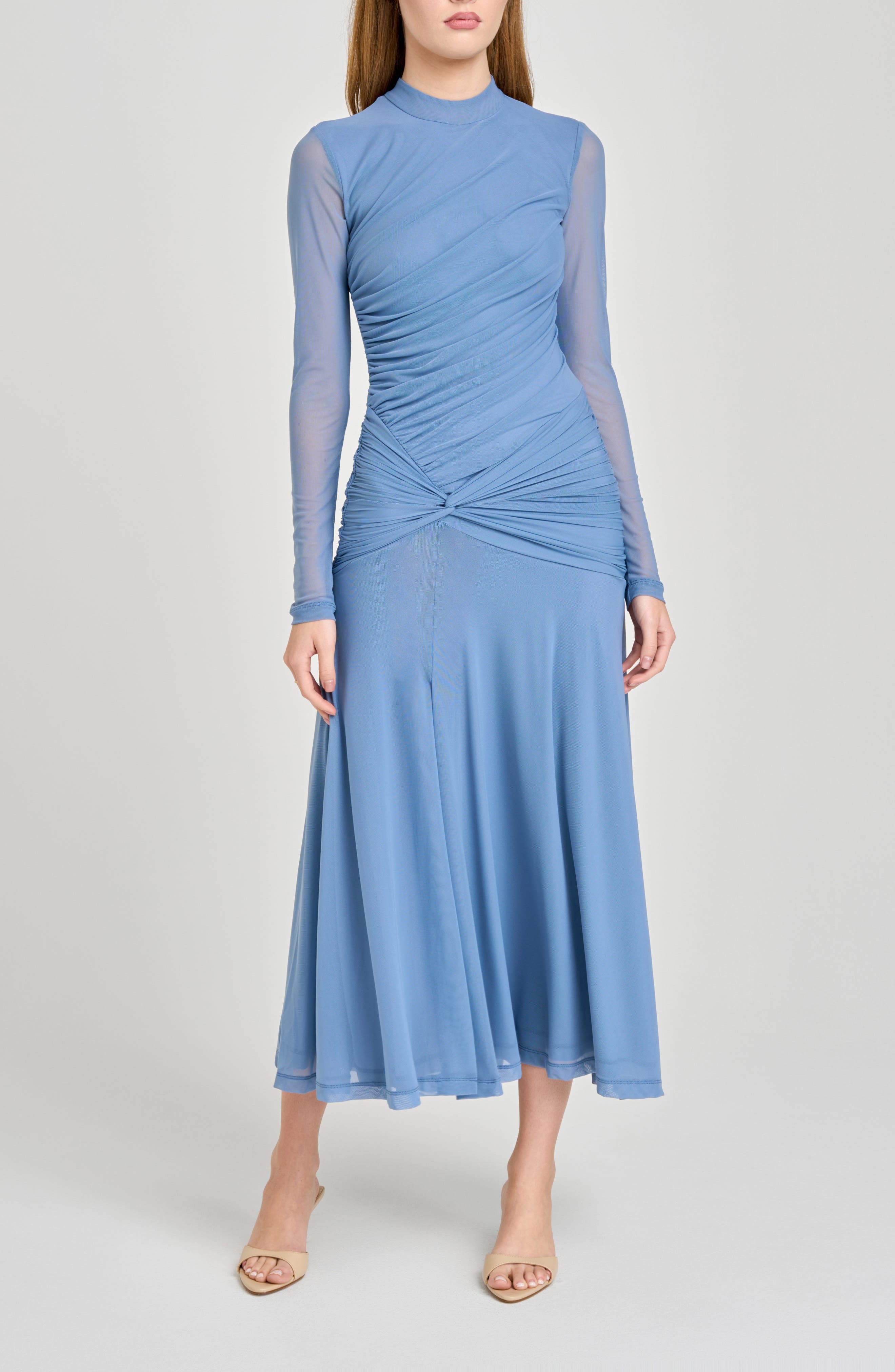 Selene Ruched Long Sleeve Dress - image 5