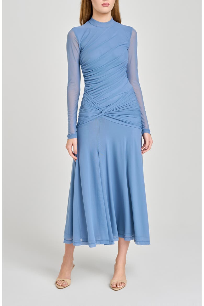 Selene Ruched Long Sleeve Dress, Main, color, SLATE