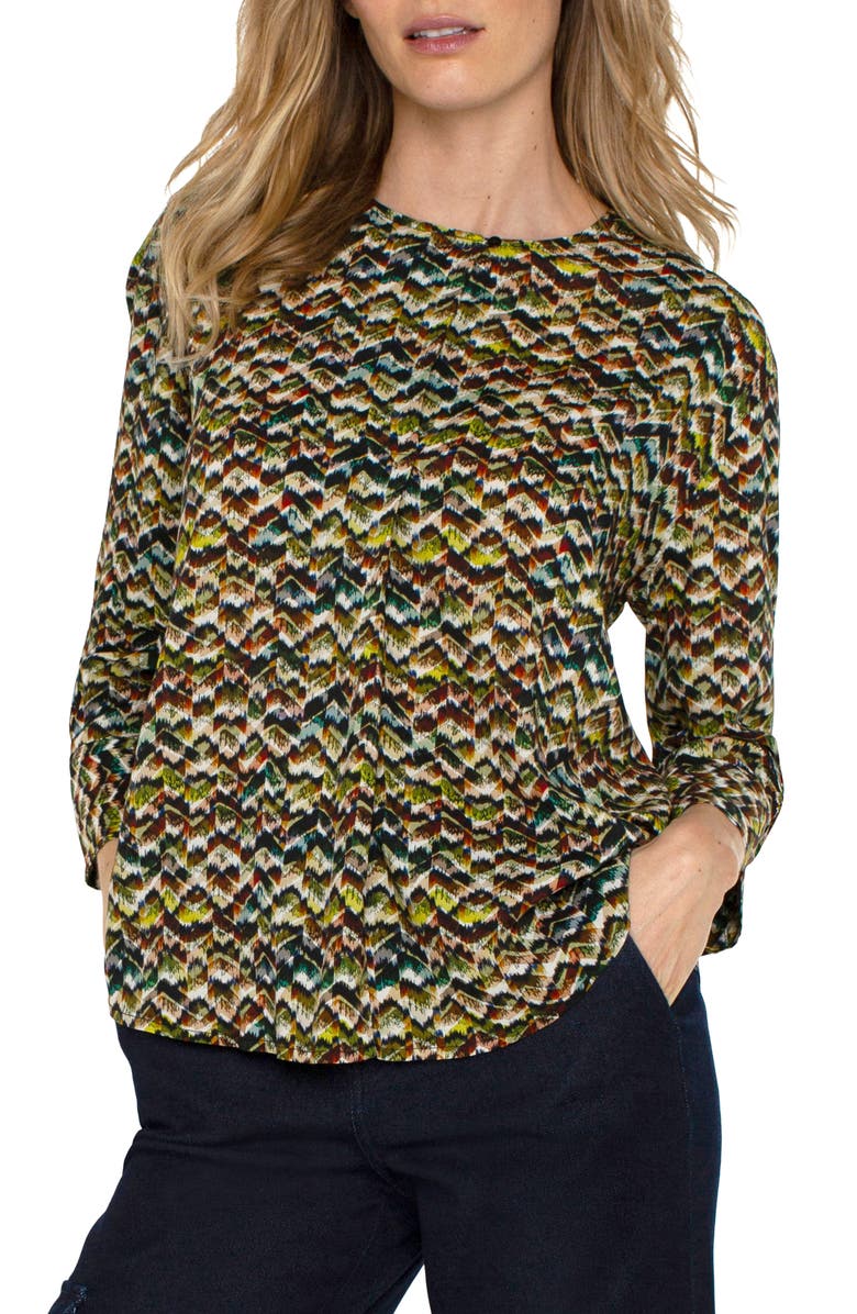 Liverpool Zigzag Stripe Stretch Woven Pullover Top, Main, color, 