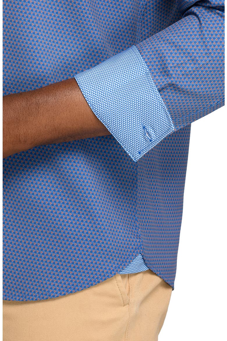 Hexagon Geo Woven Long Sleeve Basic, Alternate, color, ORANGE/BLUE