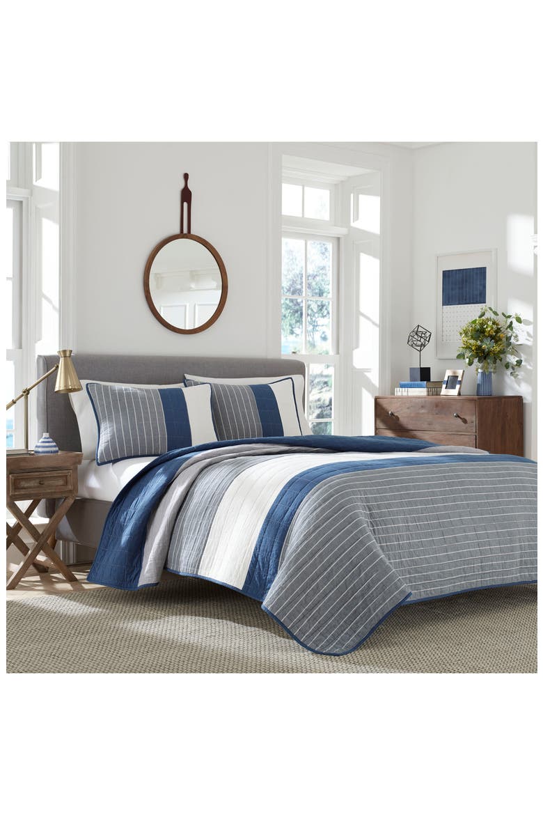 Swale Cotton Standard Sham, Main, color, NAVY