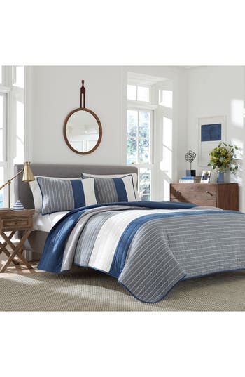 Shop Nautica Swale Cotton Standard Sham In Navy