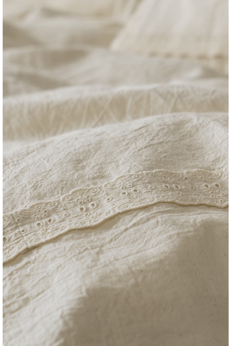 Esme Linen Cotton Embroidered Floral Bedding Set, Alternate, color, Off-White / Cream