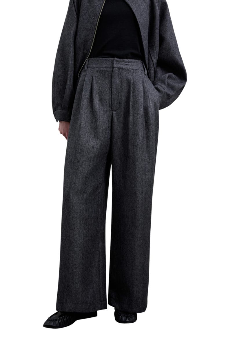 Scalpers Herringbone Pleated Trousers, Main, color, Grey