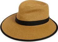 Eric Javits Sun Crest Packable Hybrid Straw Fedora Visor