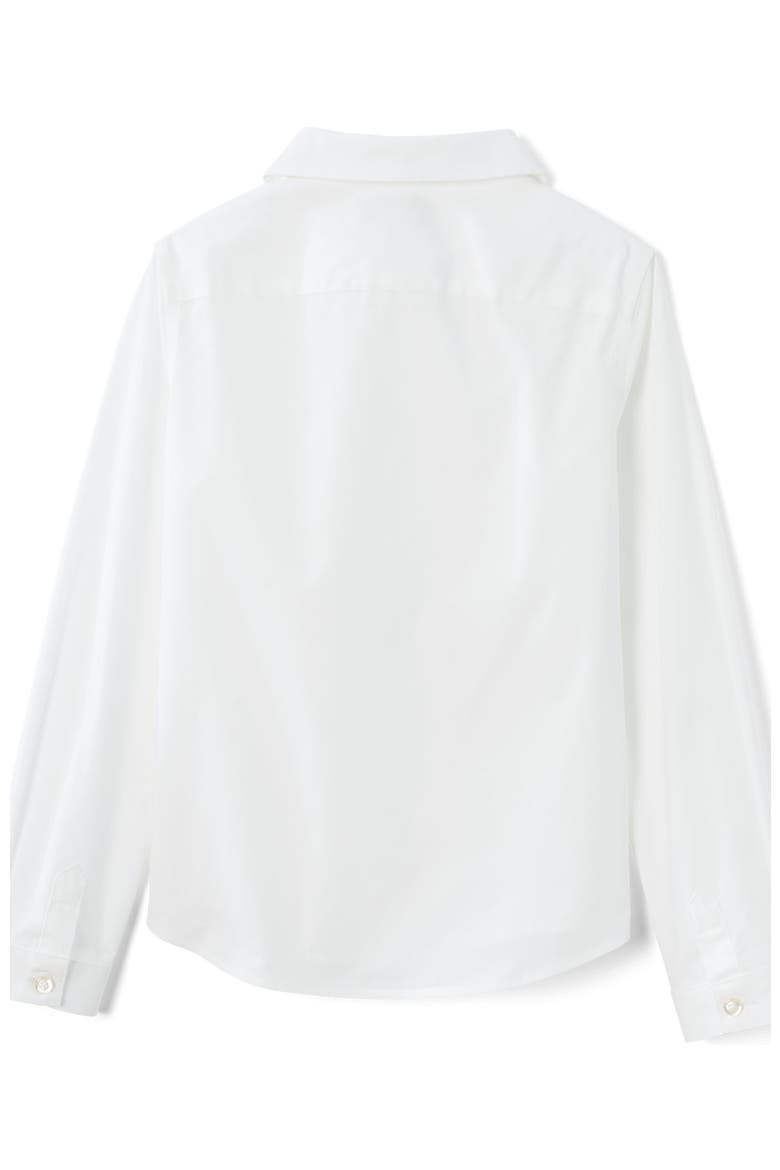 Girls Long Sleeve Peter Pan Collar Broadcloth Shirt, Alternate, color, White