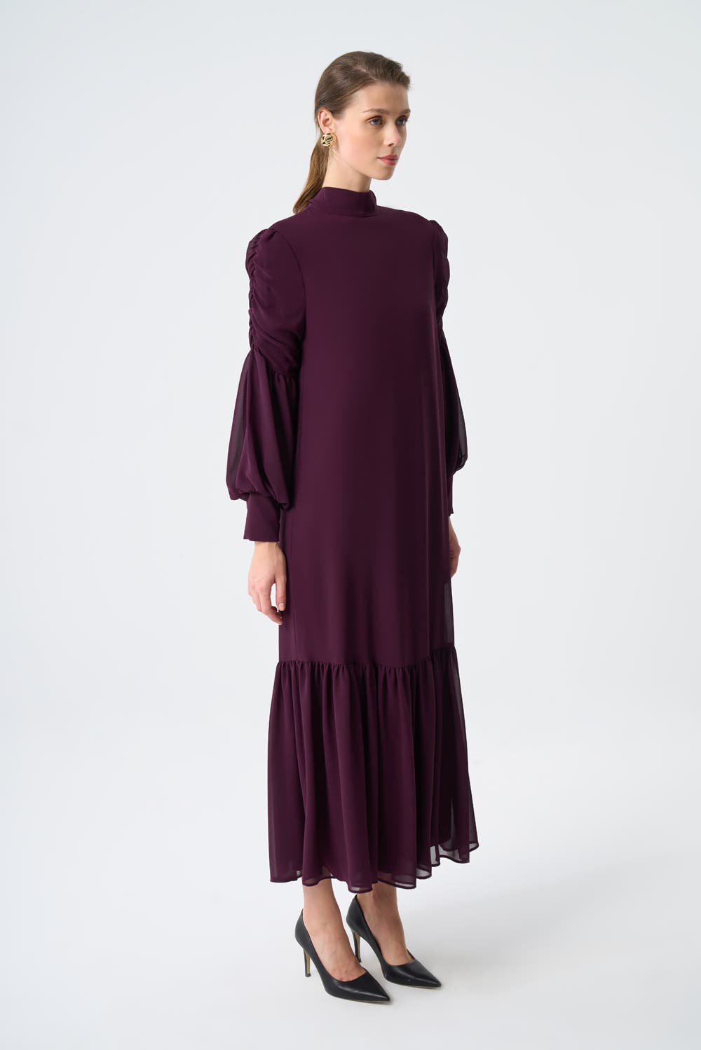 Draped Chiffon Dress - image 2