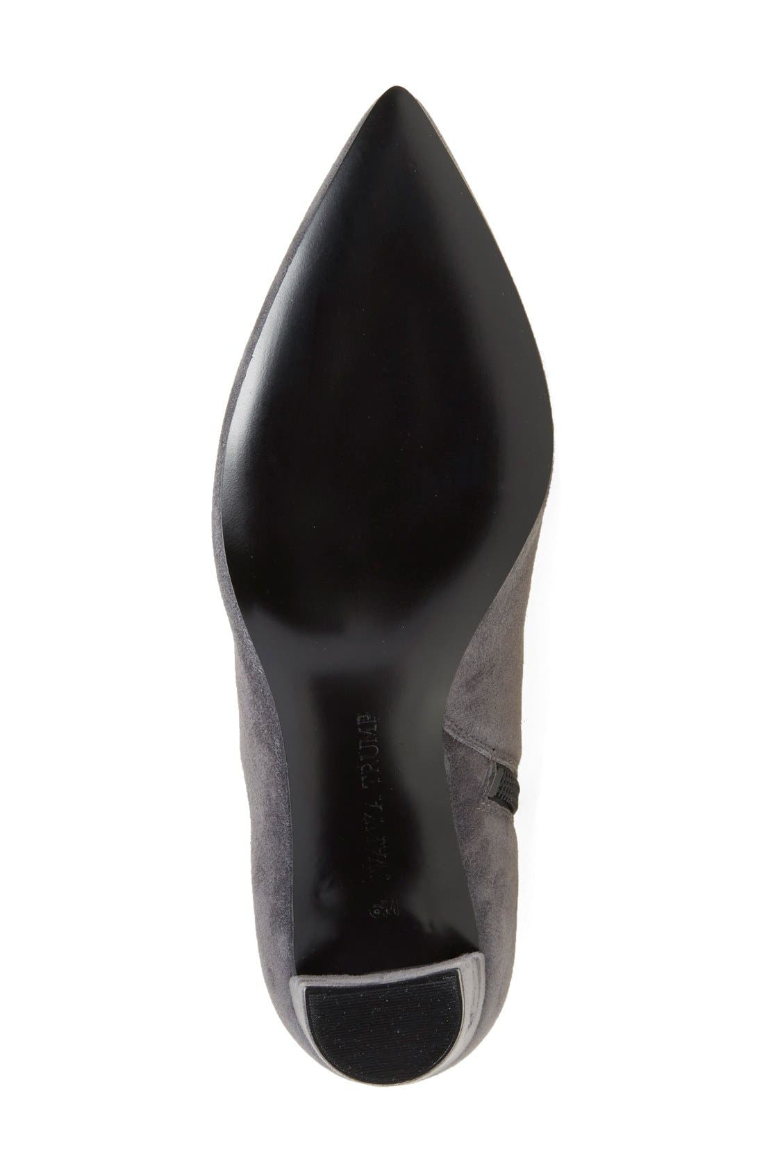 'Lettie' Pointy Toe Bootie, Alternate, color, GRAY SUEDE