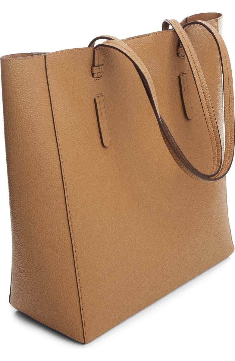 MANGO Faux Leather Shopper Tote, Alternate, color,