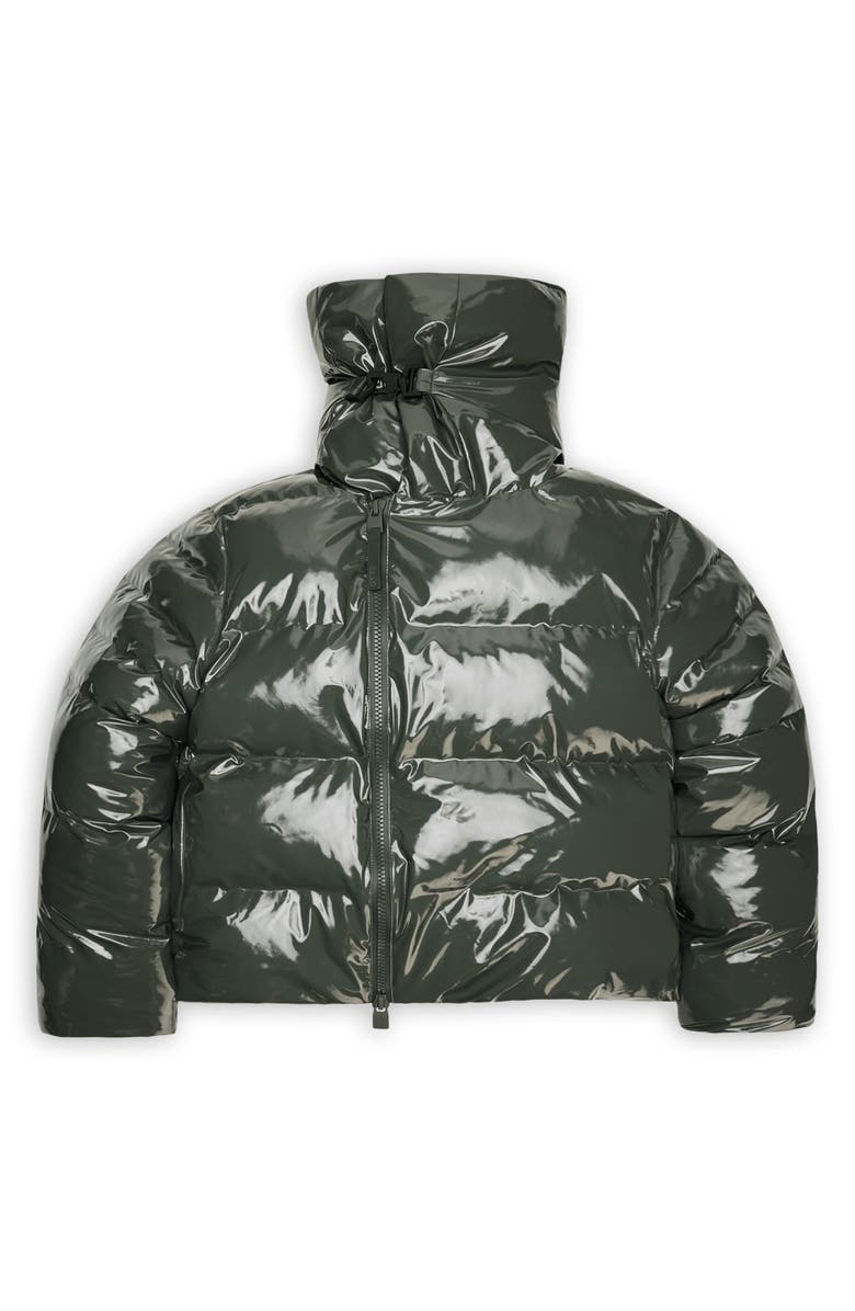 Rains Alta Vision Short Windproof & Waterproof Puffer Jacket, Alternate, color, Swamp