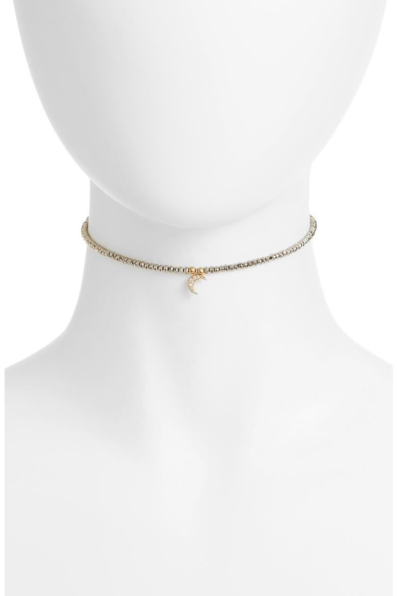 Selene Choker, Main, color, GOLD/ HEMATITE/ CLEAR
