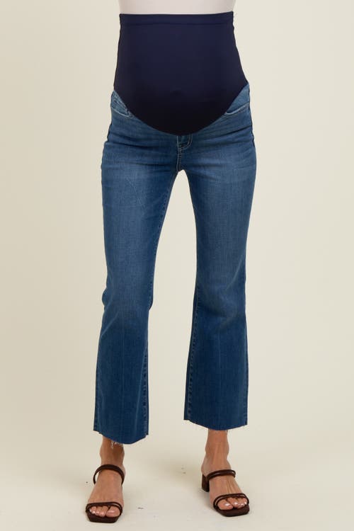 Pinkblush Raw Hem Kick Flare Maternity Jeans In Multi
