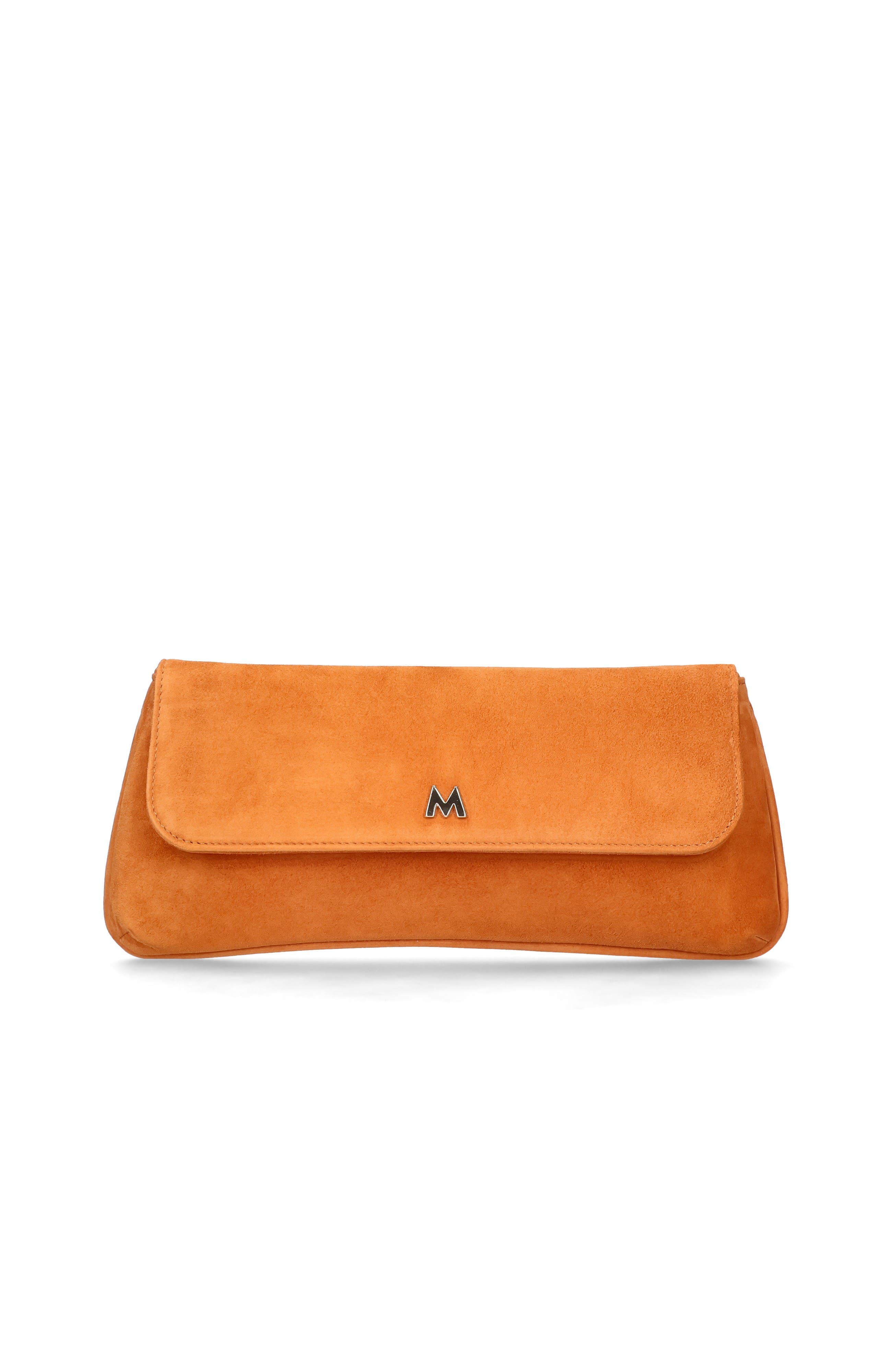 MASCARO Medium Leather Clutch With Cross Body Chain Strap, Alternate, color, Rust