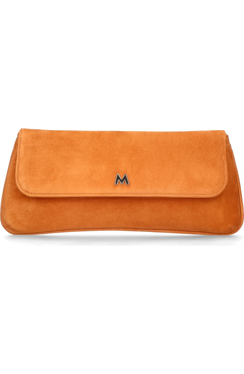 MASCARO Medium Leather Clutch With Cross Body Chain Strap, Alternate, color, Rust