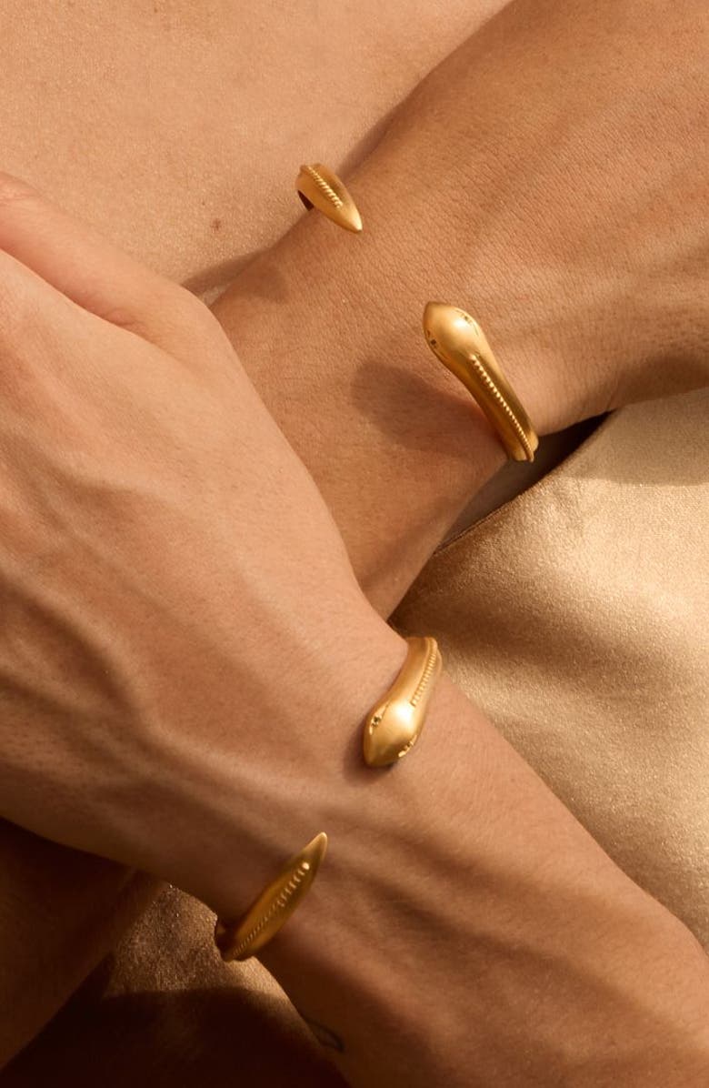 Satya Jewelry Sacred Guidance Snake Cuff Bracelet, Alternate, color, Metallic Gold