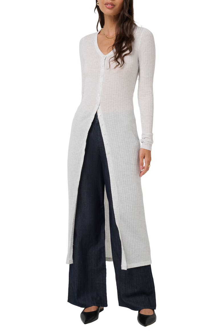 Cloud Modal Ribbed Duster, Main, color, HEATHER LIGHT GREY