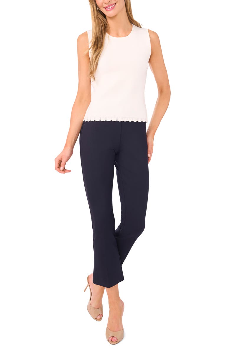 Ted Baker Scallop Hem Sleeveless Sweater, Alternate, color, Vanilla Ice