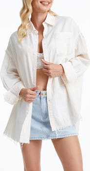 Bayeas Striped Cotton Long Sleeve Shirt