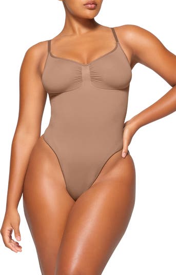 Skims orders brown thong bodysuit M